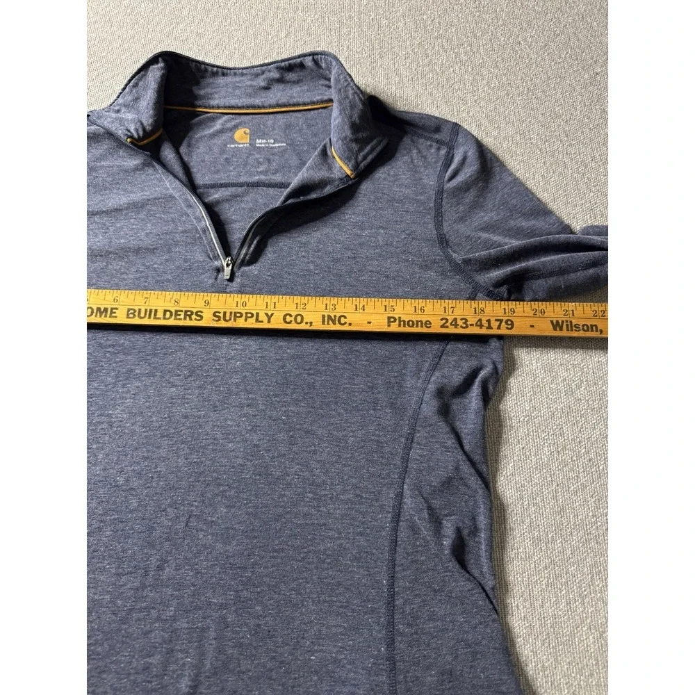 Carhartt 1/4 Zip Blue Pullover Shirt Womens Medium Force Fitted Fast Dry Reflect